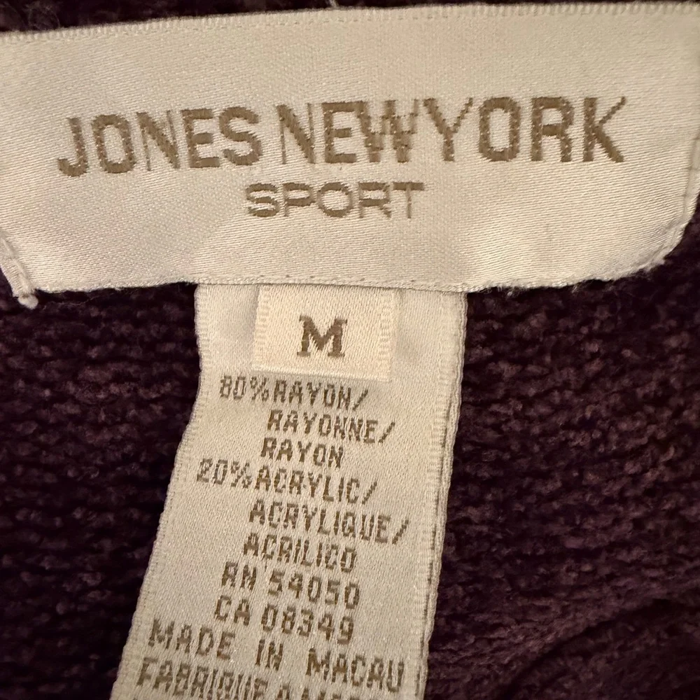 Jones New York Derp Purple Chenille Sweater